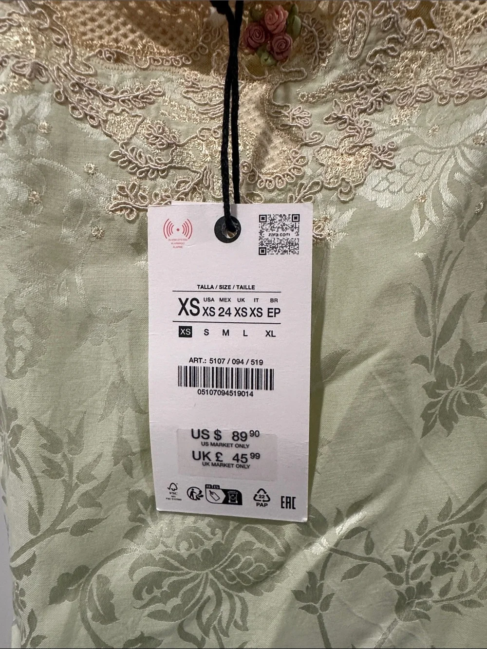 NWT ZW Collection Jacquard Lace-Trim Slip Dress - 5107/094/519 - Picture 2 of 3